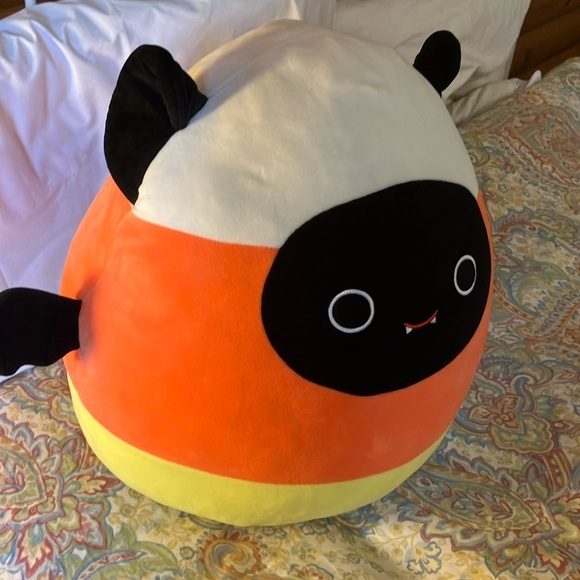 Squishmallow Bat Plush Candy Corn Bat Pillow - Orange, Black, White 16” - Picture 2 of 7